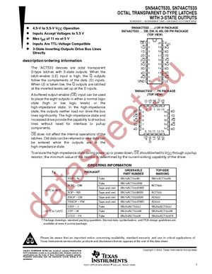 SN74ACT533DWRG4 datasheet  